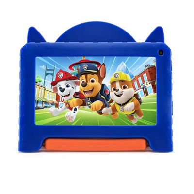 Tablet Infantil Multi Patrulha Canina 7 Polegadas 64GB 4GB de RAM Android 13 GO Processador Quad-Core Preto/Azul