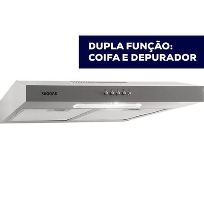 Depurador Slim Suggar Dps161pr 60cm 3 Velocidades Prata 127v