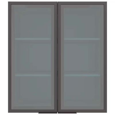 Armário Aéreo Bartira Cristal MDP 15mm com 2 Portas com Vidro e 2 Prateleiras - 80cm de largura Freixo