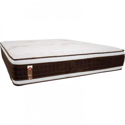 Colchão Queen Size Castor Sellect P Double com Molejo Tecnopedic, Euro Pillow e Revestimento em Malha 34x158x198cm Marrom com Bege