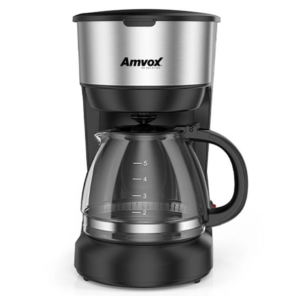 Cafeteira Elétrica Amvox ACF 227 Inox/Preta 18 Xícaras - 127V