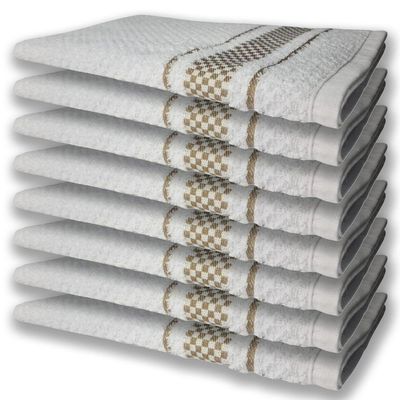 8 Panos De Prato Atoalhado Felpudo 370g/m² Premium Marrom