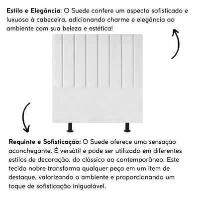 Cabeceira De Cama Solteiro Box 100 Cm Taís Suede branco