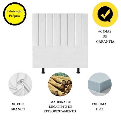 Cabeceira De Cama Solteiro Box 100 Cm Taís Suede branco