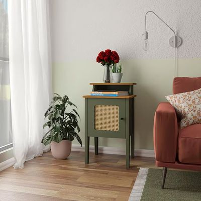 Mesa de Apoio Artely Charlotte com 1 Porta Menta/Carvalho