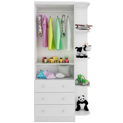 Guarda-Roupa Infantil Duda Plus com 2 Portas Peroba Móveis Branco