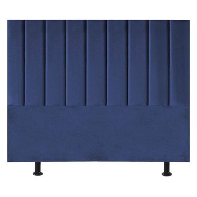 Cabeceira Estofada Cama Box King 195 Cm Paolla Suede azul Marinho
