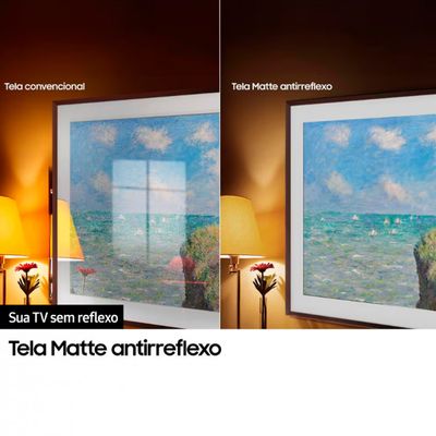 Smart TV 43? 4K Samsung The Frame QN43LS03D QLED, Tela Matte Antirreflexo com Molduras Customizáveis, Design Modern Frame, Modo Arte Preto