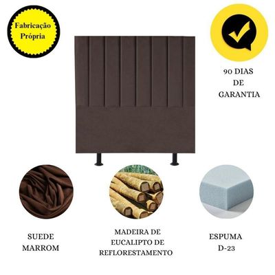 Cabeceira De Cama Solteiro Box 100 Cm Taís Suede marrom