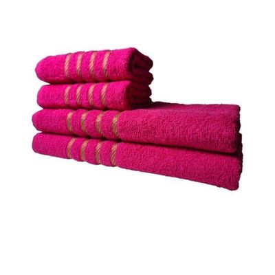 Jogo De Toalha 2 Banho 2 Rosto - 4pçs Coleção Montreal 100% Algodão - Rosa