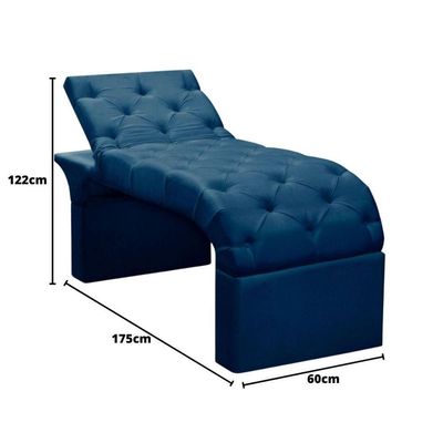Maca Estofada Estética Cílios Regulável Spa Veludo Ana azul Marinho