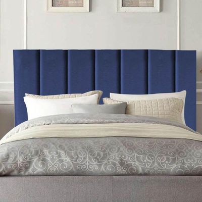 Cabeceira Estofada Cama Box Solteiro 100 Cm Maisa Veludo azul Marinho