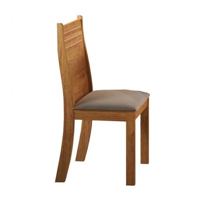 Mesa de Jantar Carmen 6 Cadeiras Estofadas em Veludo Viero Mel/Pérola