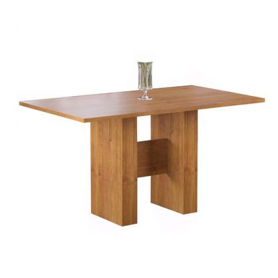Mesa de Jantar Carmen 6 Cadeiras Estofadas em Veludo Viero Mel/Pérola