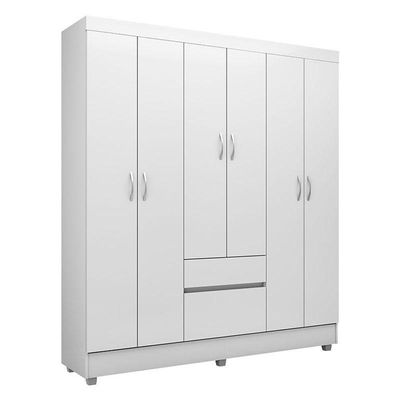 Cômoda London E Guarda Roupa Casal Flash 2 Branco Flex - Demóbile