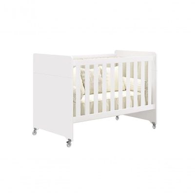 Berço Americano Evolution 4 Em 1 Branco Acetinado Com Colchão Mini E Colchão Americano Gazin