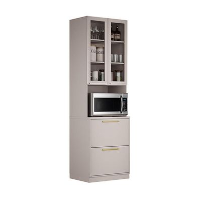 Cozinha Completa Itatiaia Essence 4 peças com 8 portas e 4 gavetas 223cm de largura Cinza