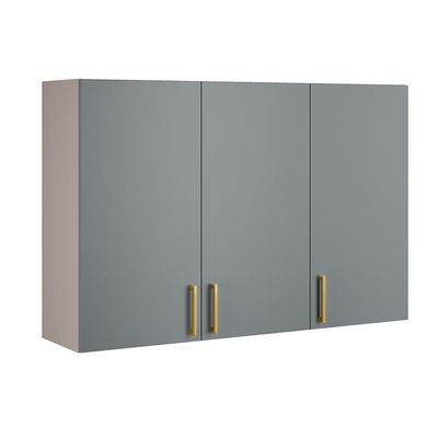 Cozinha Completa Itatiaia Essence 4 peças com 8 portas e 4 gavetas 223cm de largura Cinza
