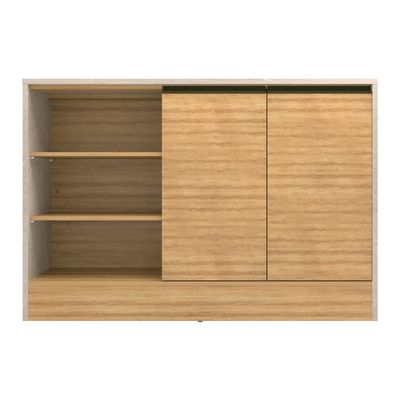 Cozinha Completa Bartira Cristal com 10 Portas, 5 Gavetas, 9 Prateleiras e Bancada Gourmet - 300cm de Largura Lâmina Mel