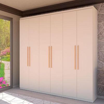 Guarda Roupa Casal Bartira Genova com 6 Portas 3 Gavetas e 236,7 cm Areia
