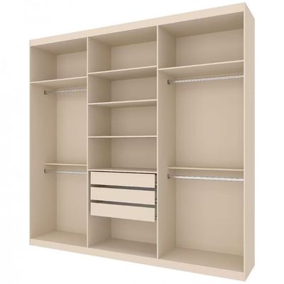 Guarda Roupa Casal Bartira Genova com 6 Portas 3 Gavetas e 236,7 cm Areia
