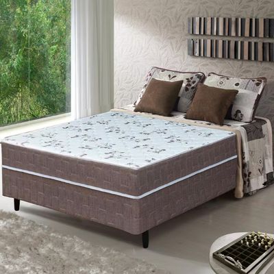 Guarda-Roupa Casal Bartira Napoli UP 6 Portas e 4 Gavetas + Cama Box Conjugada Casal Umaflex New Florença com Molas Ensacadas Avelã