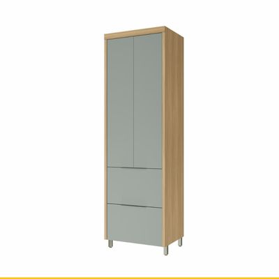Cozinha Completa Nesher Marquesa com 8 Portas e 7 Gavetas 350cm Marrom com Verde