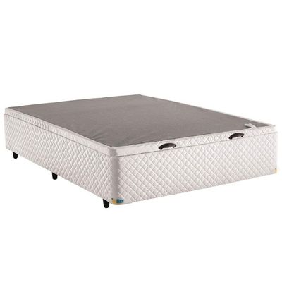 Colchão de Casal Umaflex Itália com Pillow Top e Molas Ensacadas + Caixa Base Itaflex com Baú - 66,5x138x188cm Branco