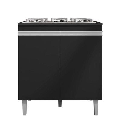 Balcão Cooktop Andréia Preto Fosco - Ajl
