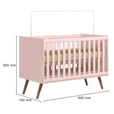Berço Americano Q Encanto 3820 Retrô Rosa - Qmovi