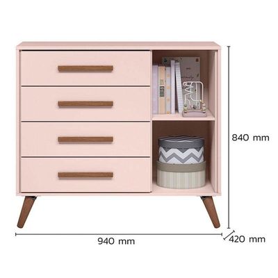 Quarto De Bebê Ambiente Q Encanto Retrô Rosa - Qmovi