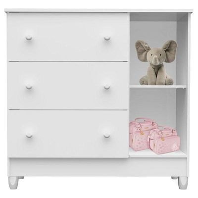 Quarto De Bebê Mariah 3p Com Berço Lila Branco Brilho - Carolina
