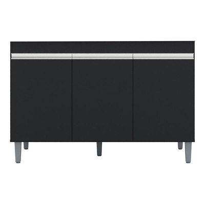 Balcão De Pia Manu 120 Cm Preto Fosco - Ajl