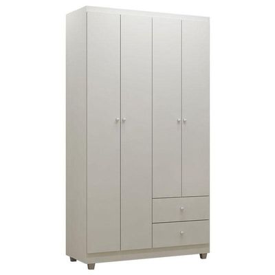 Quarto De Bebê Louise 4 Portas Com Berço Doce Sonho 100 Rodízio Branco Brilho - Ajl