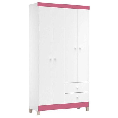 Berço Americano Lila Com Colchão E Guarda Roupa Ternura Baby 4 Portas Branco Flex - Incorplac