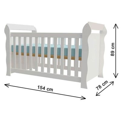 Berço Americano Lara E Guarda Roupa Infantil Lívia Branco Brilho - Phoenix