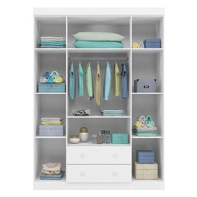 Berço Americano Lara E Guarda Roupa Infantil Lívia Branco Brilho - Phoenix