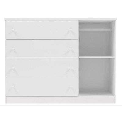 Berço Americano Lara E Cômoda Infantil Lívia Branco Brilho - Phoenix