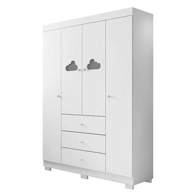 Cômoda E Guarda Roupa Infantil Ane Branco Brilho - Phoenix Baby