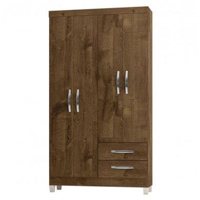 Guarda Roupa Solteiro Módena 4 Portas E Cômoda Sapateira Cannes Malbec - Incorplac