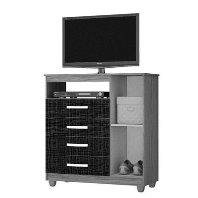 Guarda Roupa Solteiro Módena 4 Portas E Cômoda Sapateira Cannes Malbec - Incorplac
