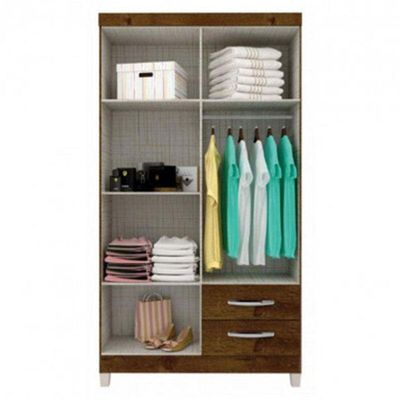Guarda Roupa Solteiro Módena 4 Portas E Cômoda Sapateira Cannes Malbec - Incorplac