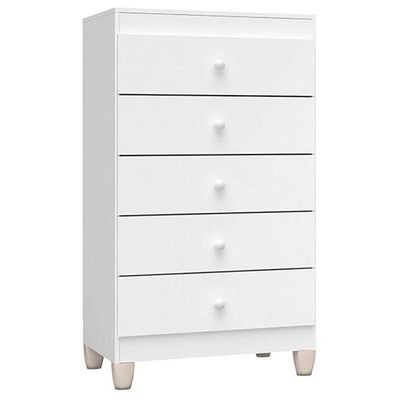 Cômoda Gaveteiro E Guarda Roupa 6 Portas Ternura Baby Branco Brilho - Incorplac
