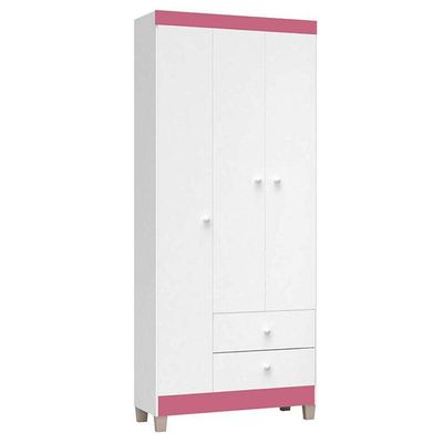 Cômoda E Guarda Roupa 3 Portas Ternura Baby Branco Flex - Incorplac