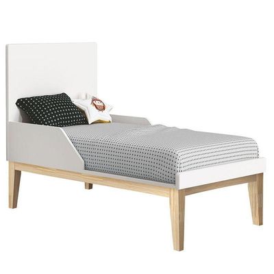 Berço Americano E Cômoda Gaveteiro Classic Branco Com Pés Madeira Natural - Reller