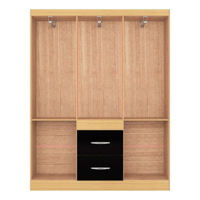 Guarda Roupa Casal Ambiente Milão 6 Portas Damasco Preto - Poquema