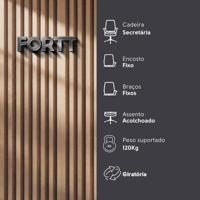 Cadeira De Escritório Secretária Base Cromada Com Rodinha Fortt Lisboa Amarela - Csf02-am