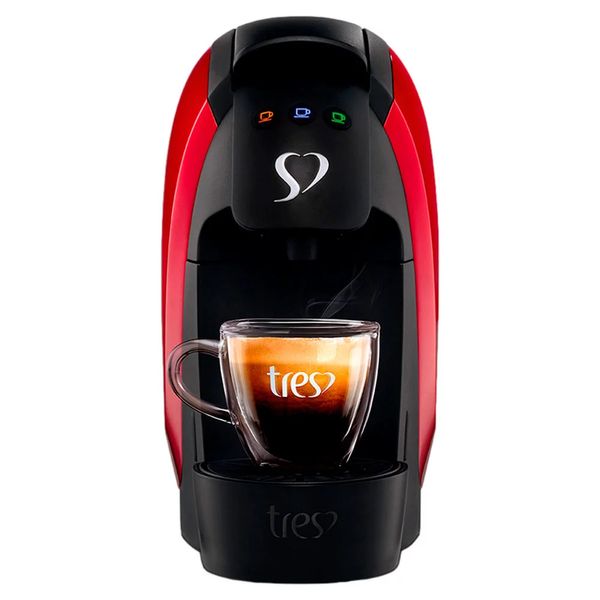 Cafeteira Elétrica Espresso Três Corações Luna Vermelha - 220V