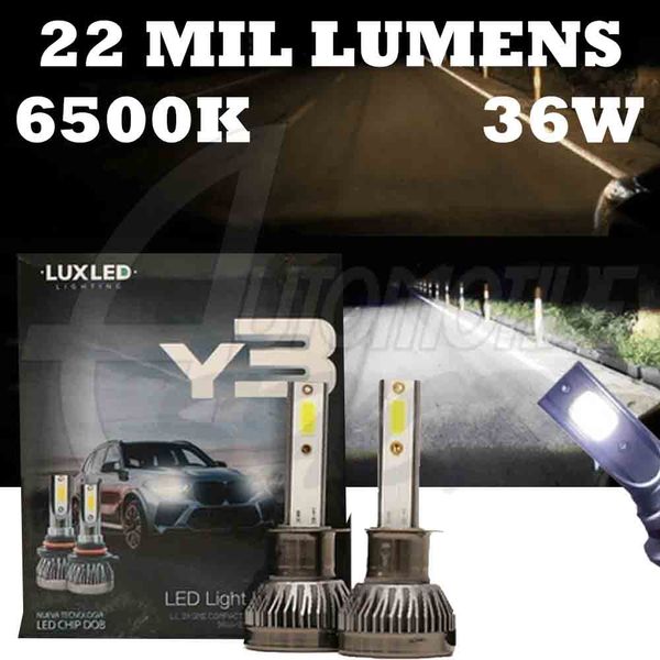 Kit Ultra Led Y3 Super Branco 6500K 36W 22Mil Lumens HB3 HB4