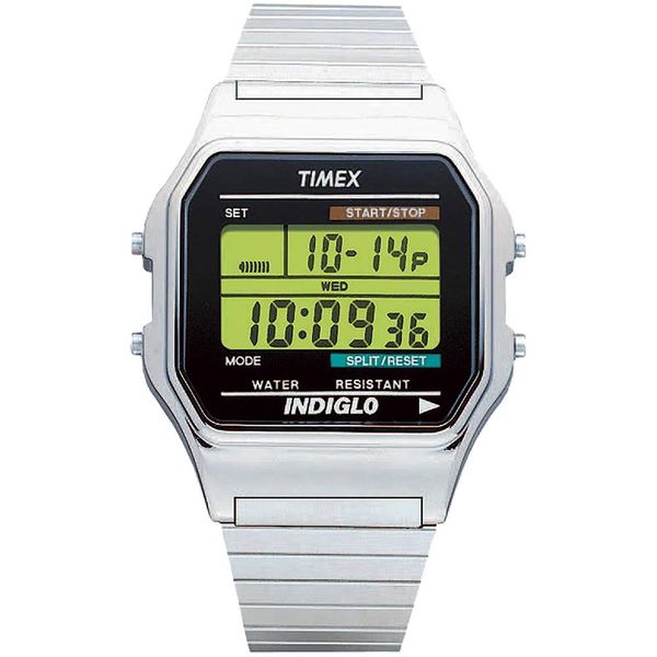 Relógio Timex Masculino Ref:T78587 Vintage Classic Digital Silver Mola